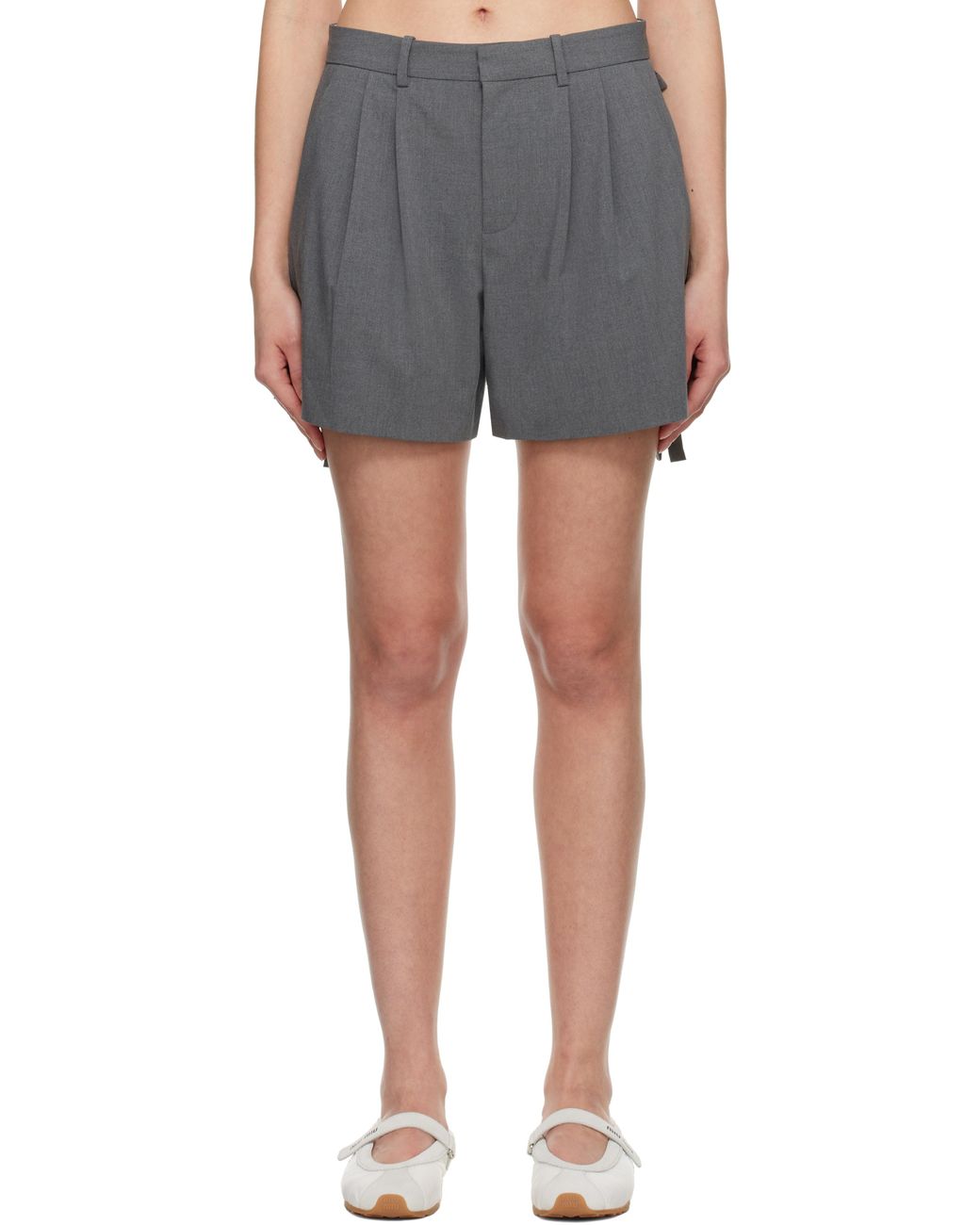 【Sandy Liang】ヒノキショーツ  グレー リボン Sandy Liang - Grey Hinoki Short – Frances May