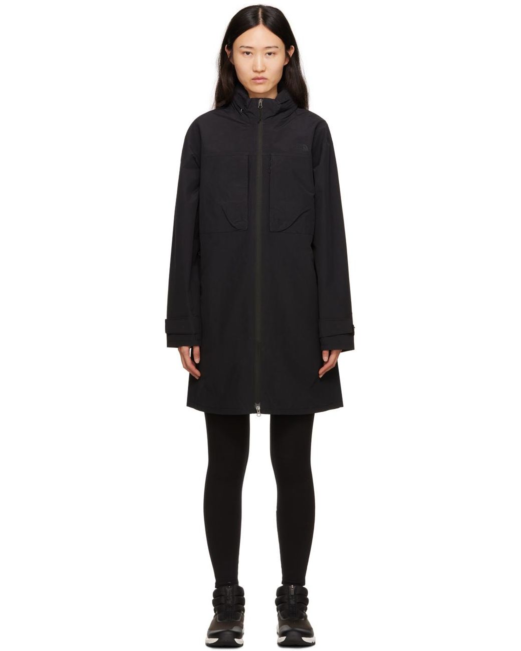 North face hotsell black trench coat
