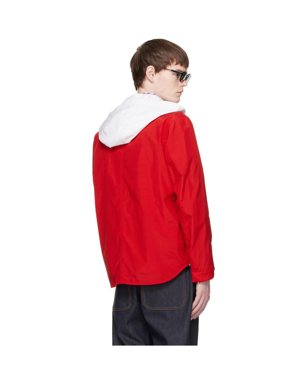 Thom Browne Red Utility Patch Pocket Jacket for men