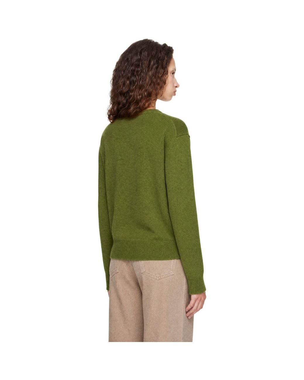 DUNST Green Cashmere V-Neck Sweater