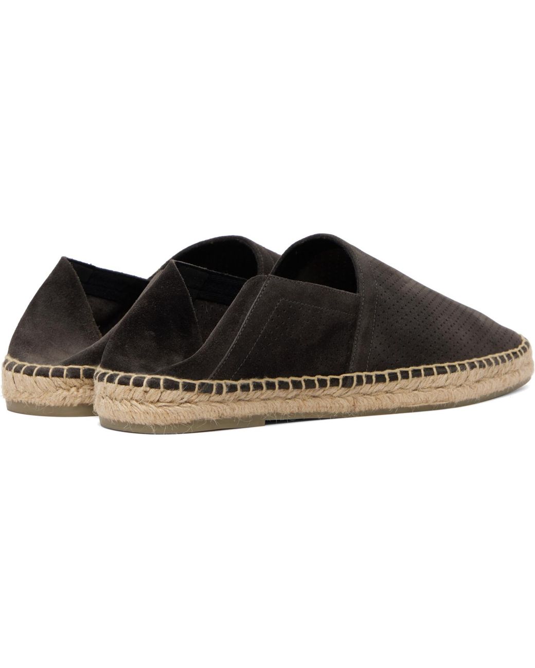 Tom Ford Black Perforated Suede Barnes Espadrilles for men