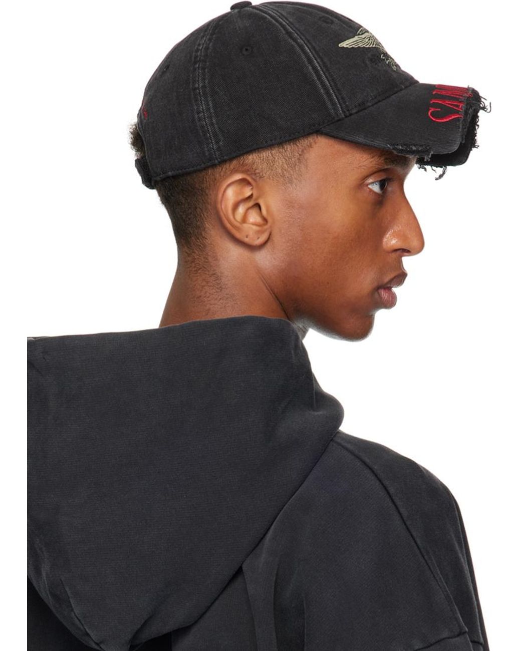 Martine Rose cotton baseball cap Cut Peak Back Cap black