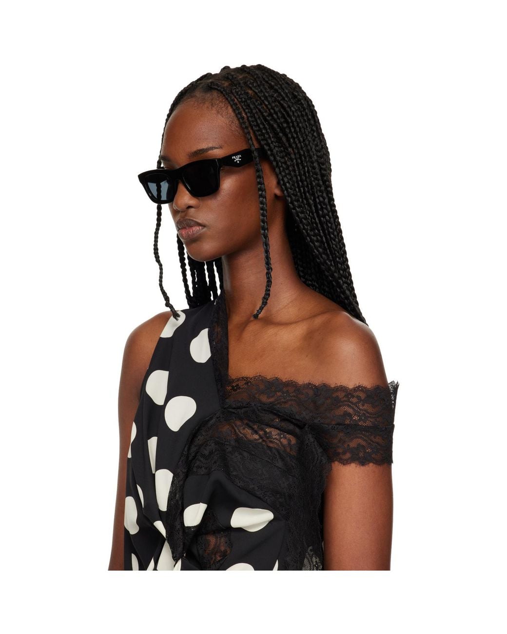 Prada Black Rectangle Sunglasses