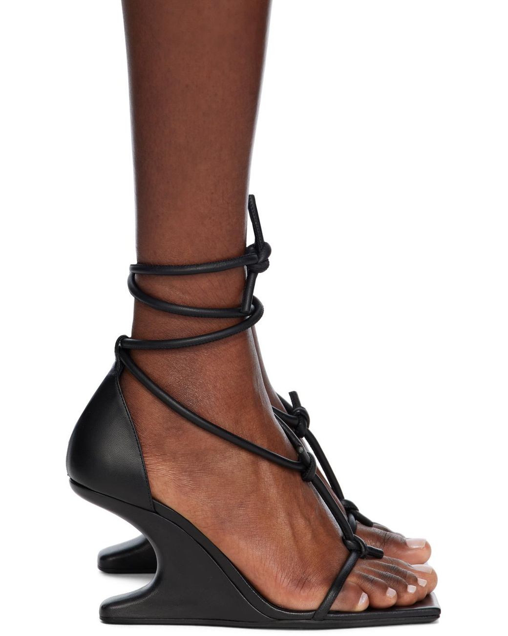 大人気! RICK OWENS Cantilever 8 Twisted ウェッジサンダル 8cm Rick Owens Women's' Cantilever 8 Twisted Sandals in Black