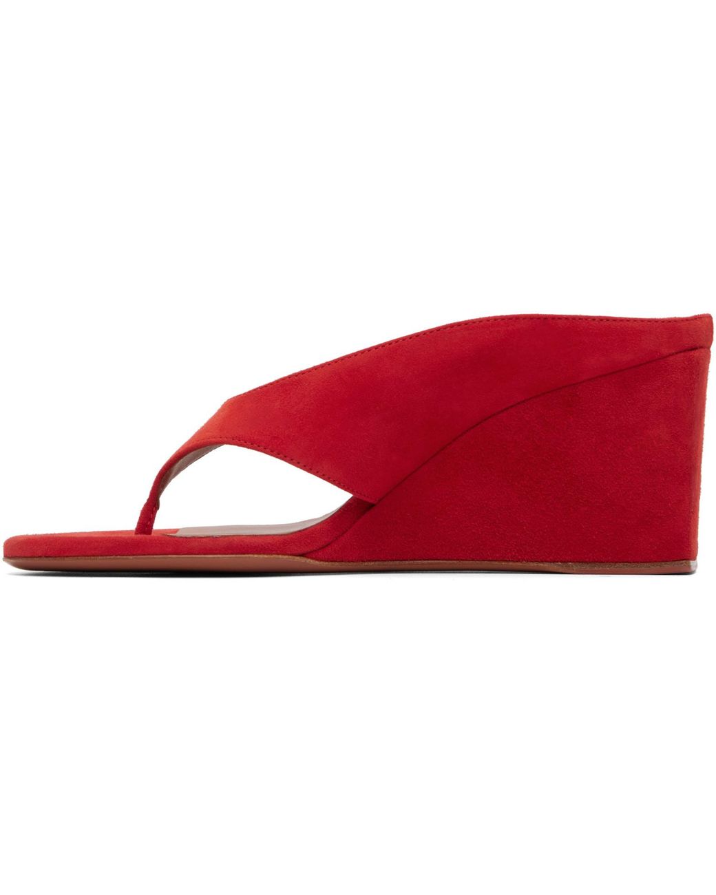 Alaïa Red Cube Thong Mule Sandals