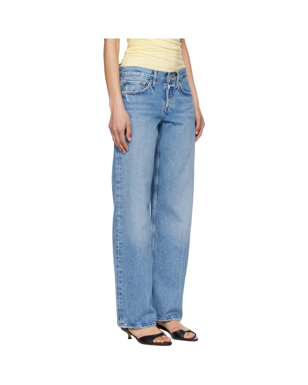 Agolde Blue Low Rise Loose Jeans