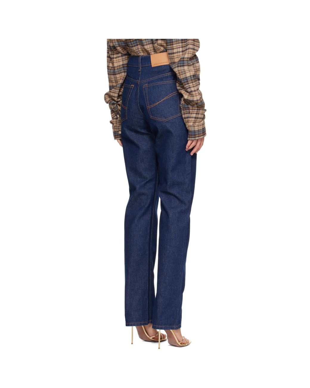 Stella McCartney Blue Chaps Stitch Slim-Leg Jeans