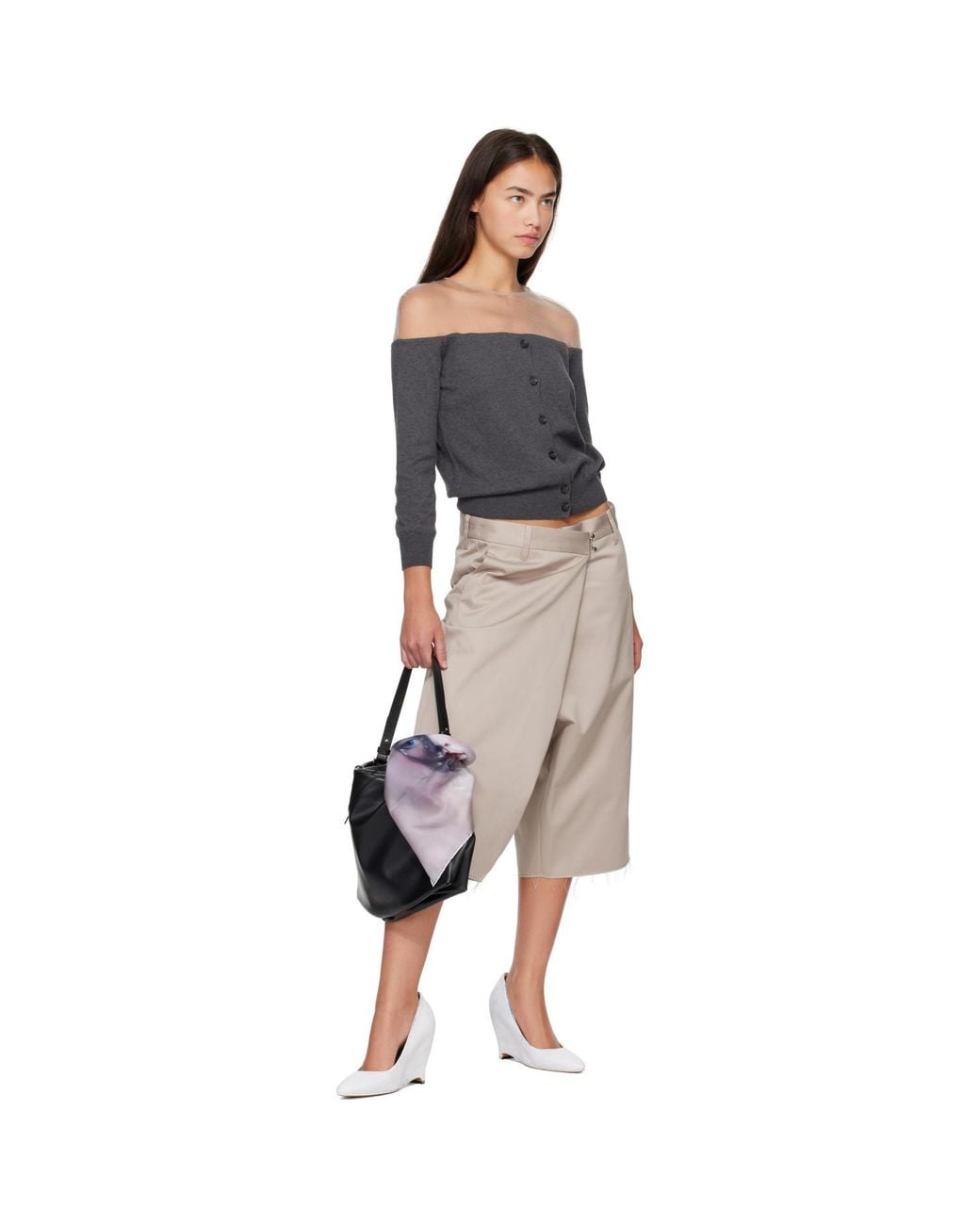 Maison Margiela Purple Silk Scarf