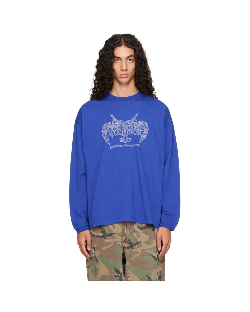 Vetements Blue 'Antihate' Longsleeve T-Shirt for men