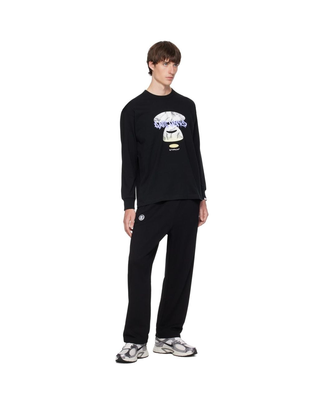 Aape By A Bathing Ape Black Main Skate Long T-Shirt for men