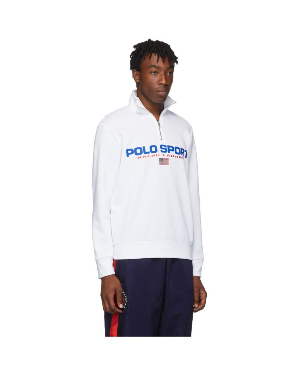 Polo Ralph Lauren Quarter Zip Sport Sweatshirt in White for Men | Lyst  Australia