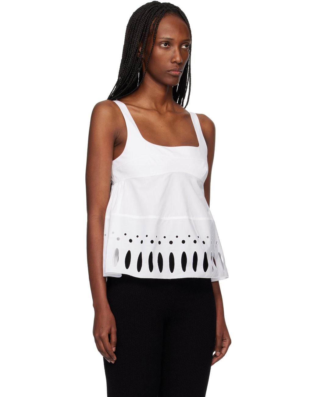 Rabanne Black Square Neck Tank Top