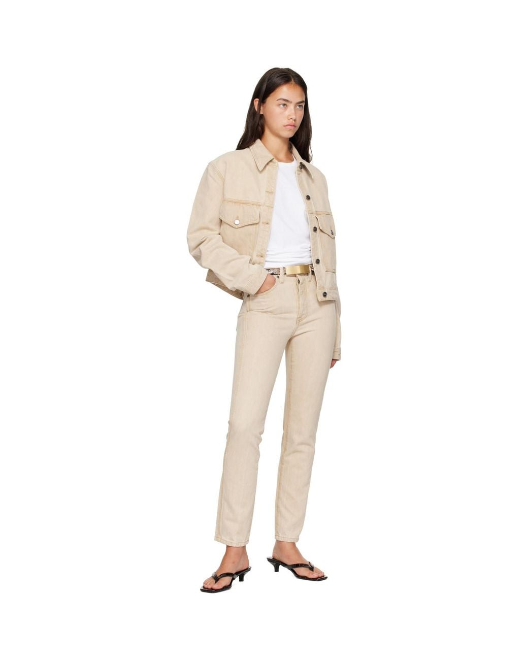 Khaite Natural Tomer Collared Denim Jacket