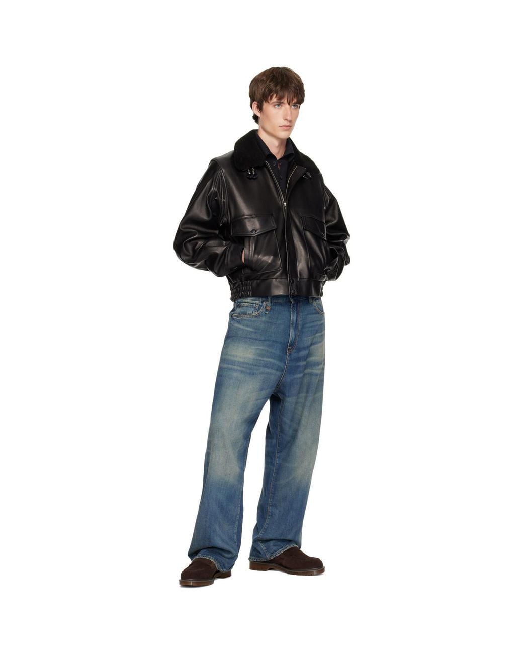 Dr. Martens Black Delapre Penny Loafers for men