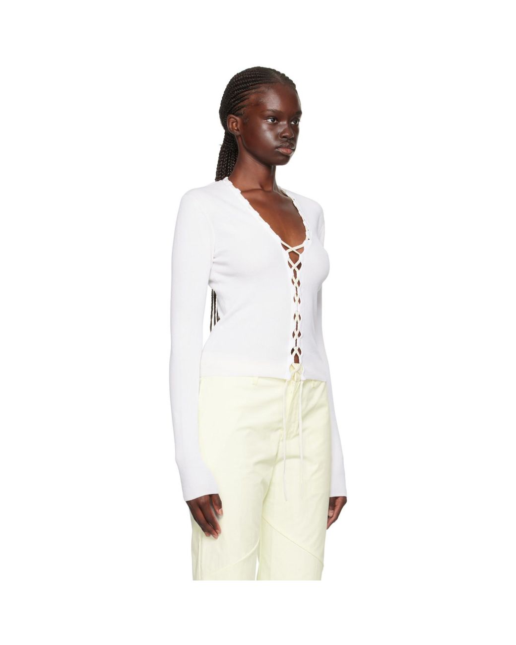 Dion Lee Black Off-white Bichrome Cardigan