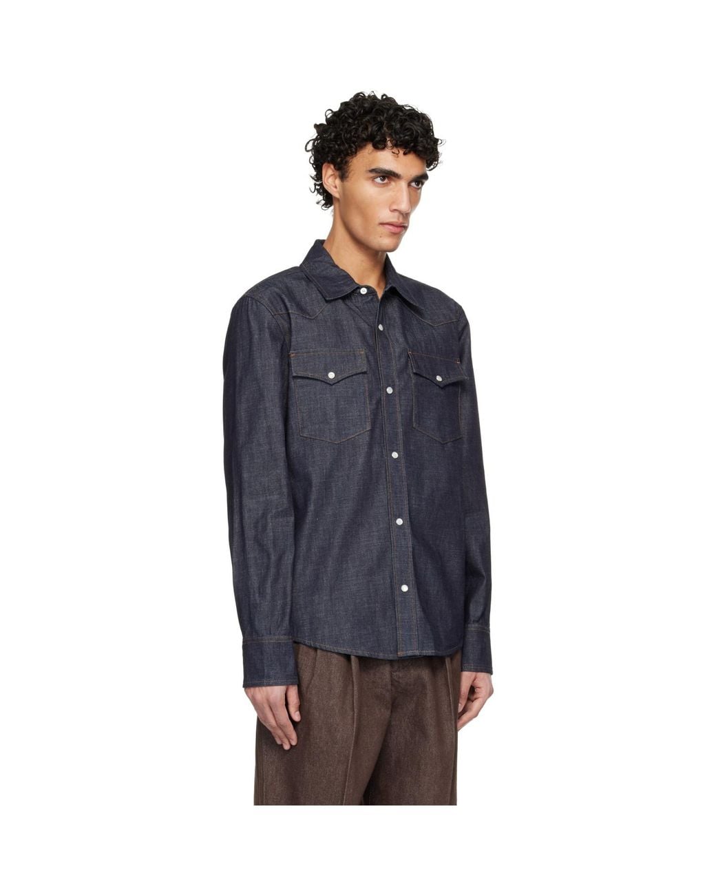 A.P.C. Blue Western Denim Shirt for men