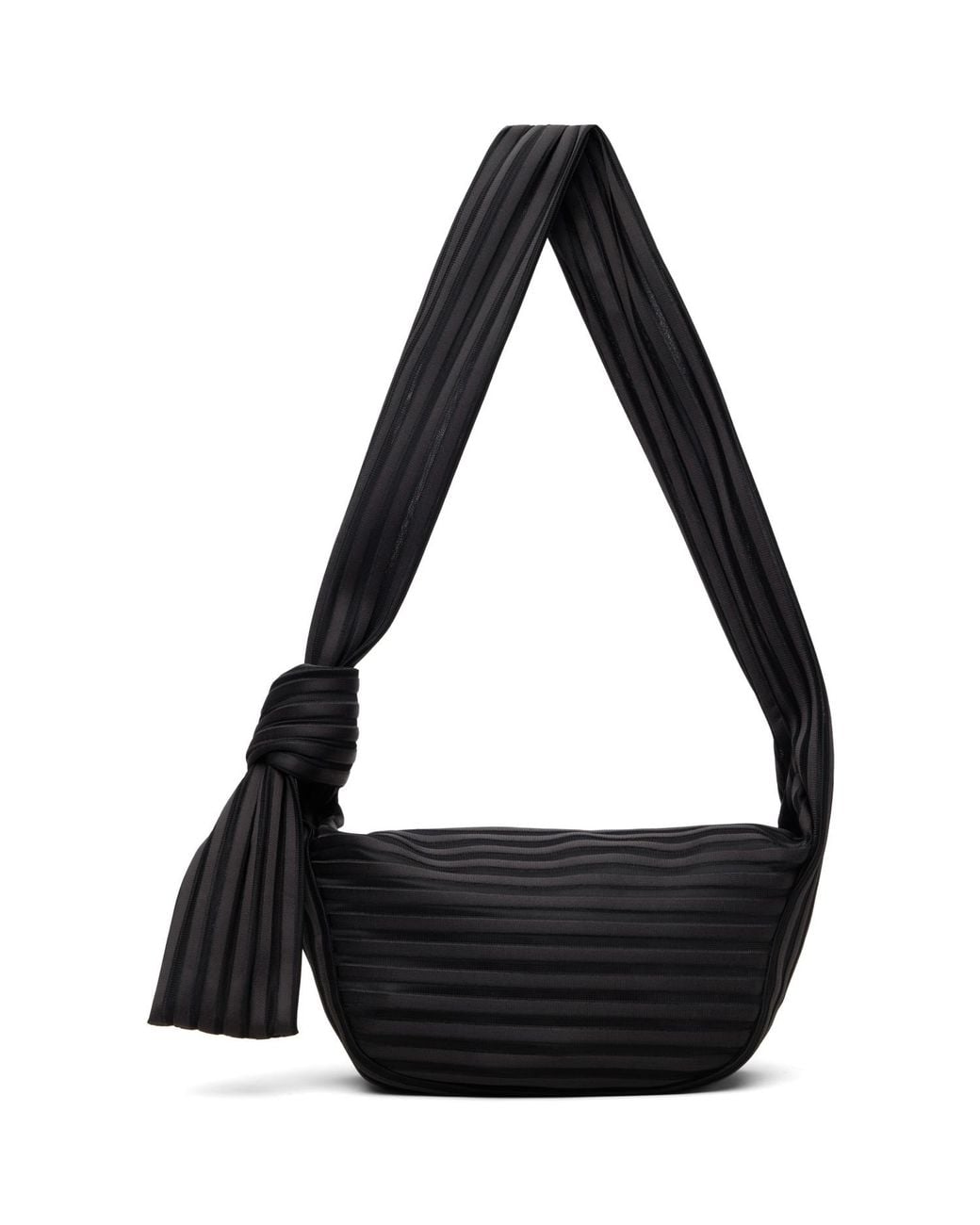 Issey Miyake Black Linear Knit 58 Bag