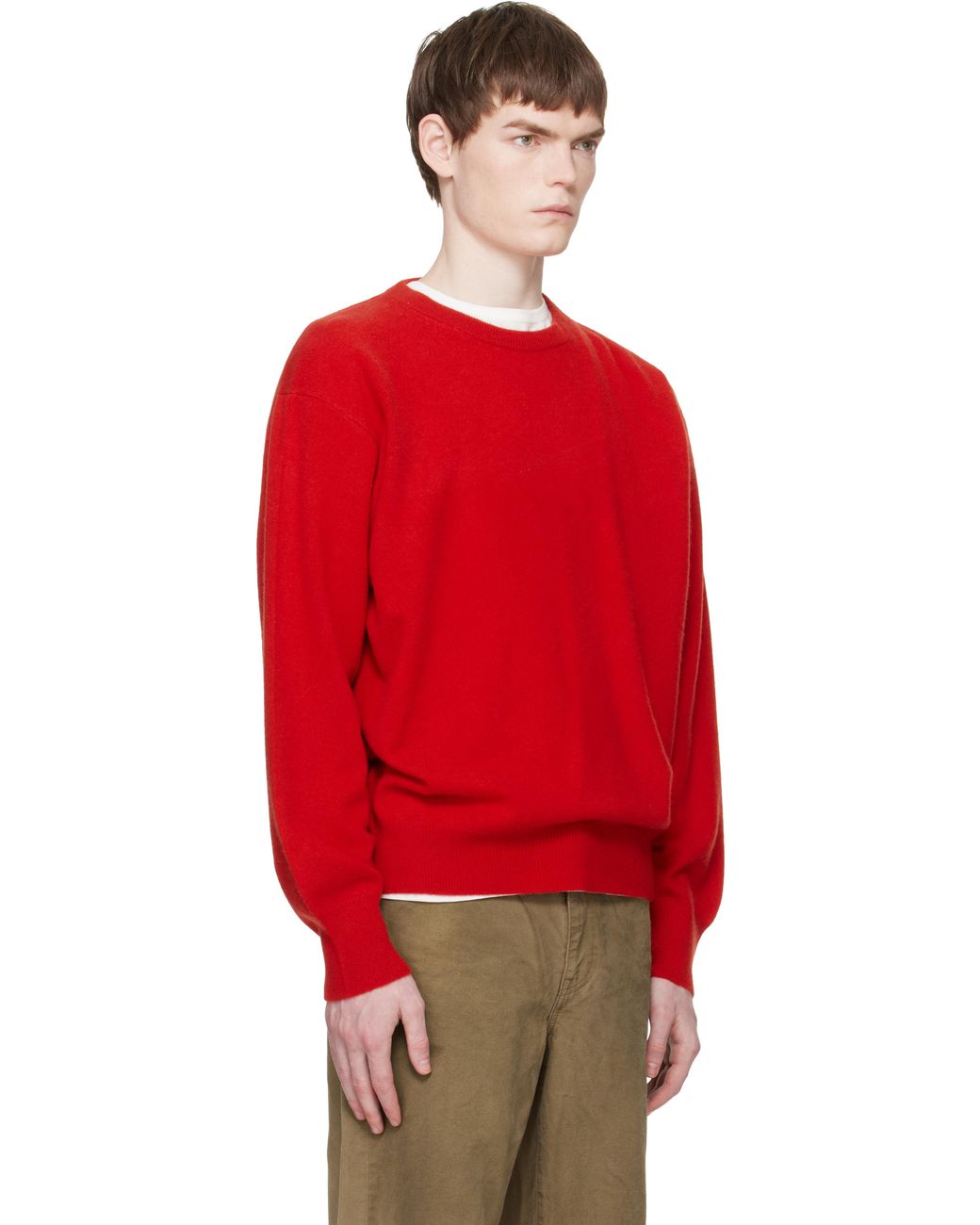 Ssstein Pure Cashmere Knit Crew Neck Ls Sweater in Red for Men | Lyst