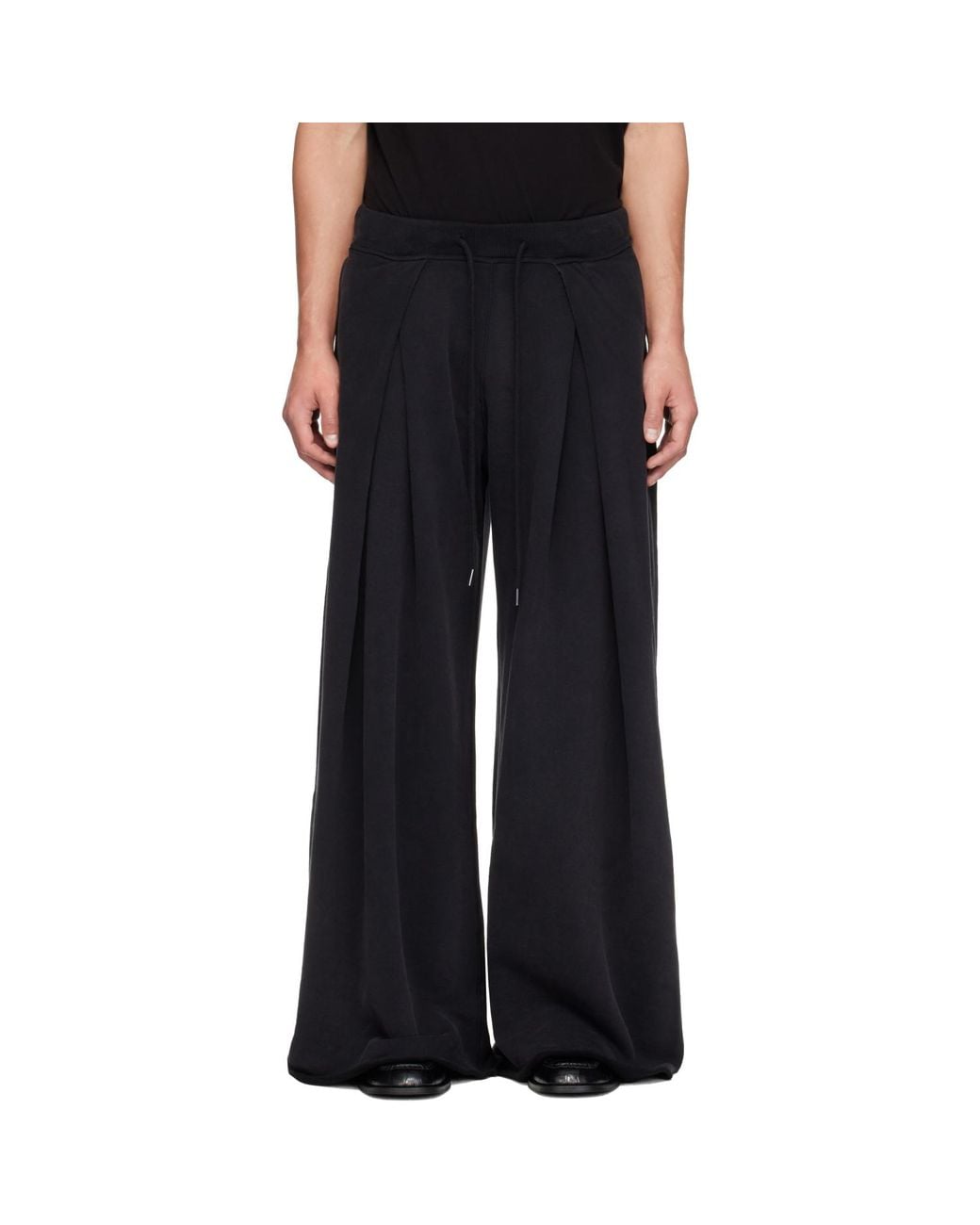 R13 Black Foldover Sweatpants for men