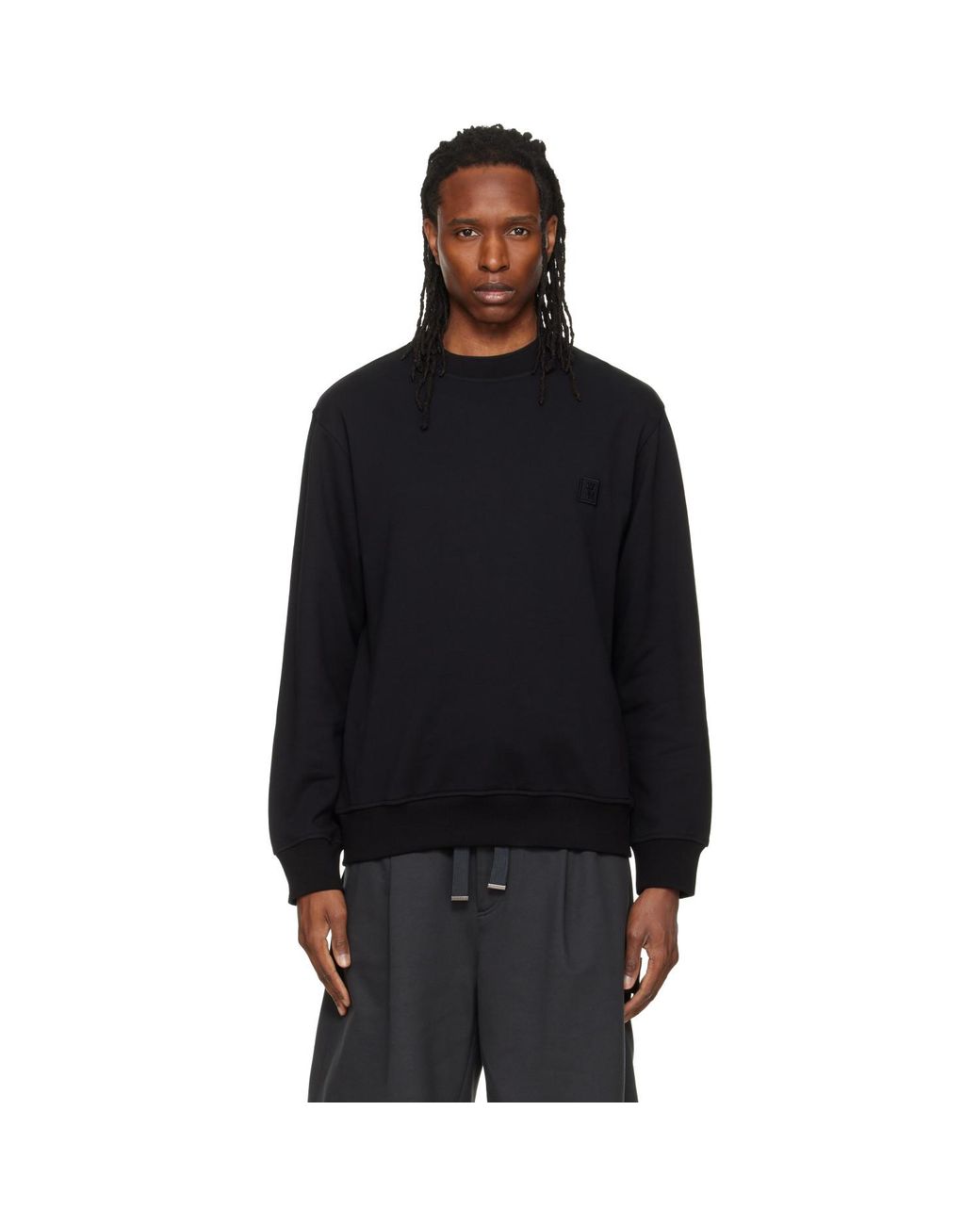 Wooyoungmi Black Logo Patch Sweatshirt for men