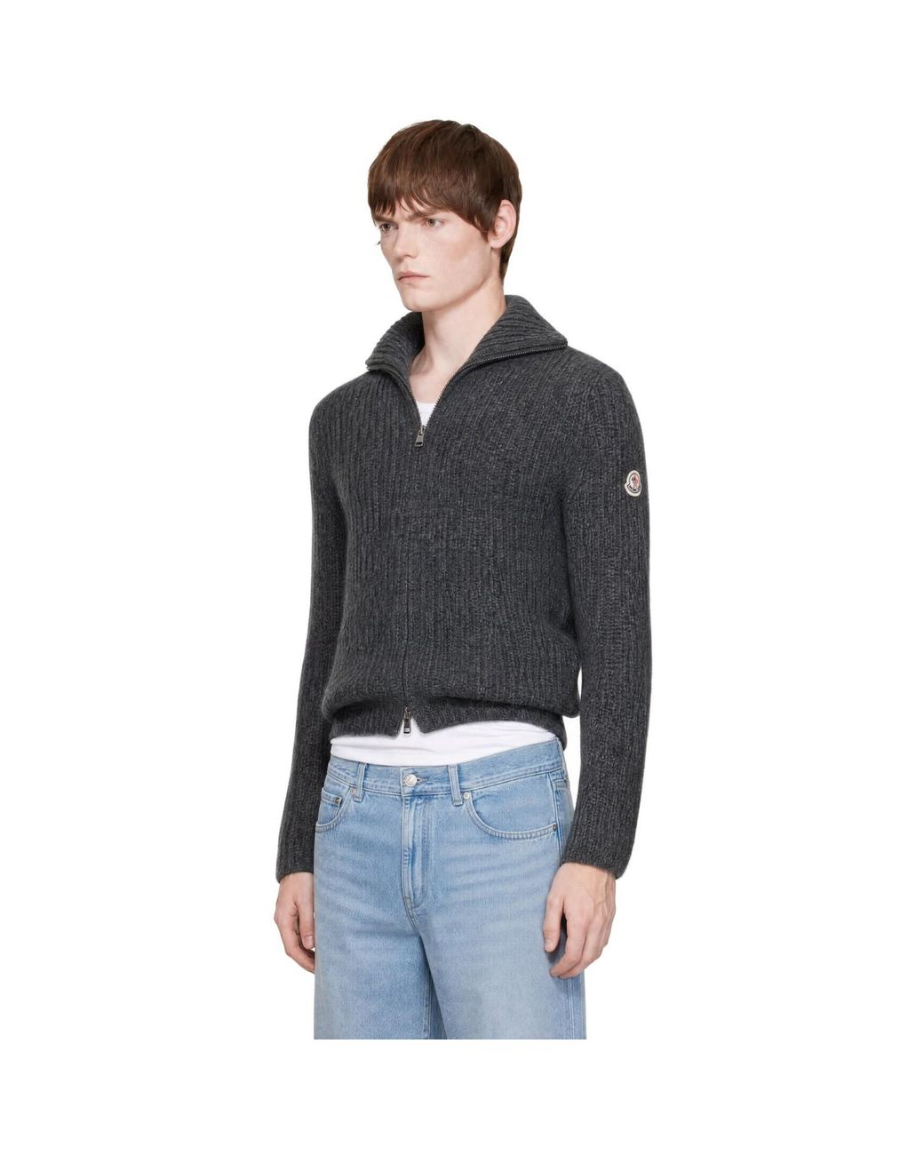 Moncler Black Zip Cardigan for men