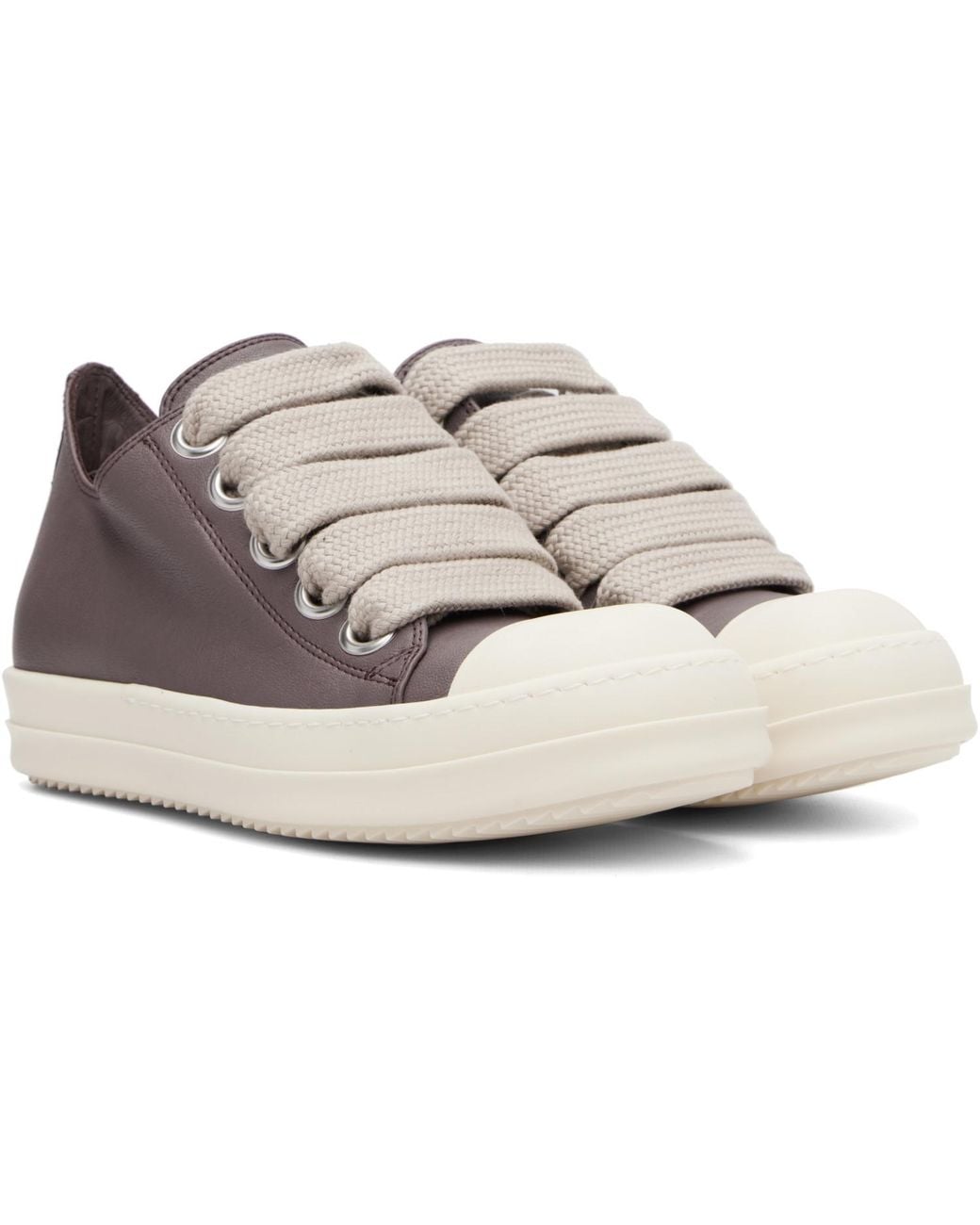Rick Owens Gray Taupe Tower Jumbolace Low Sneaks Sneakers for men