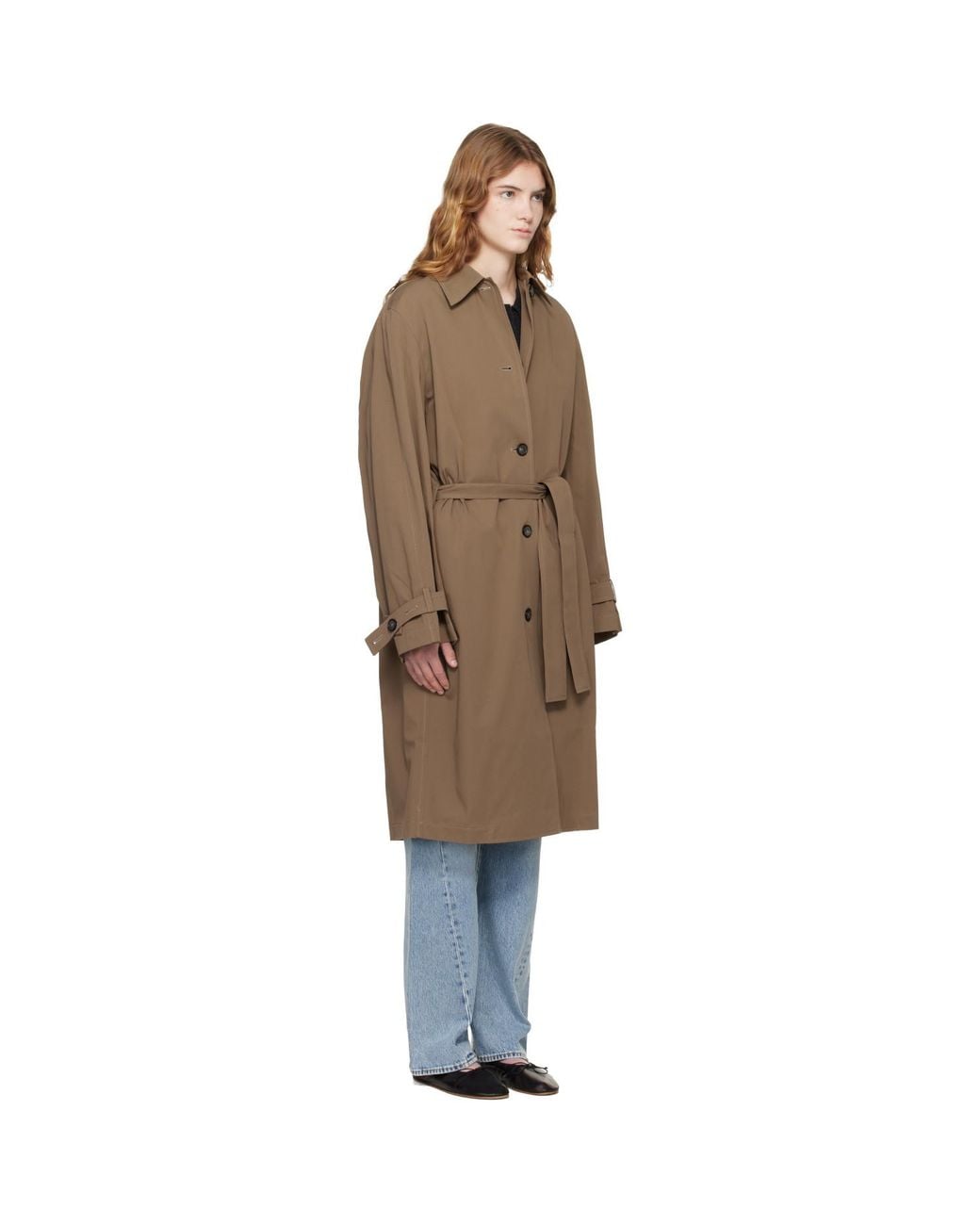 Totême Black Khaki Light Spring Trench Coat