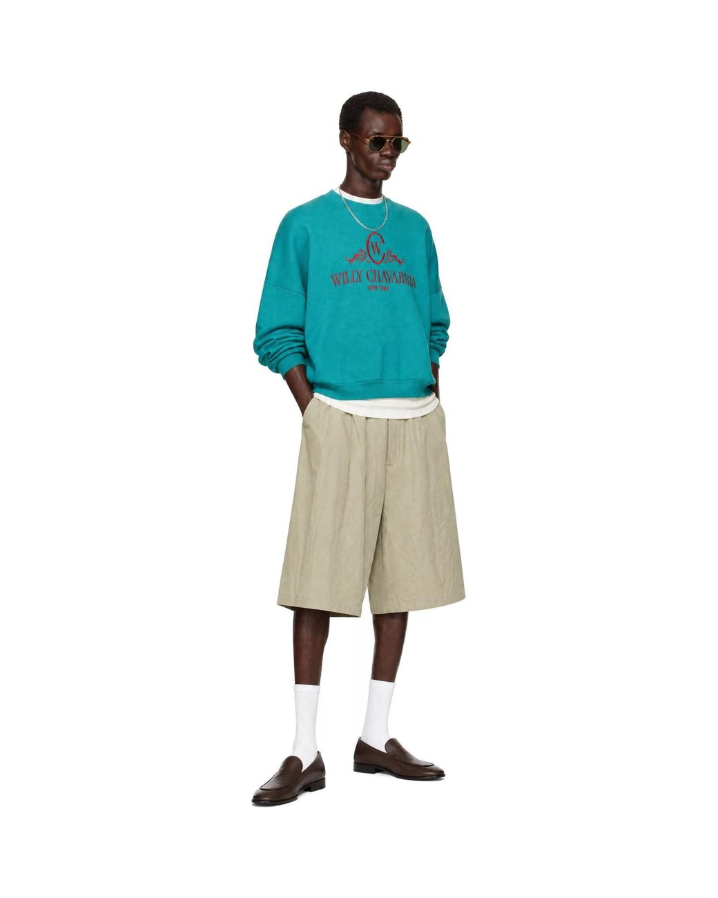 Willy Chavarria Blue Os Chavantino Hooligan Crewneck Sweatshirt for men