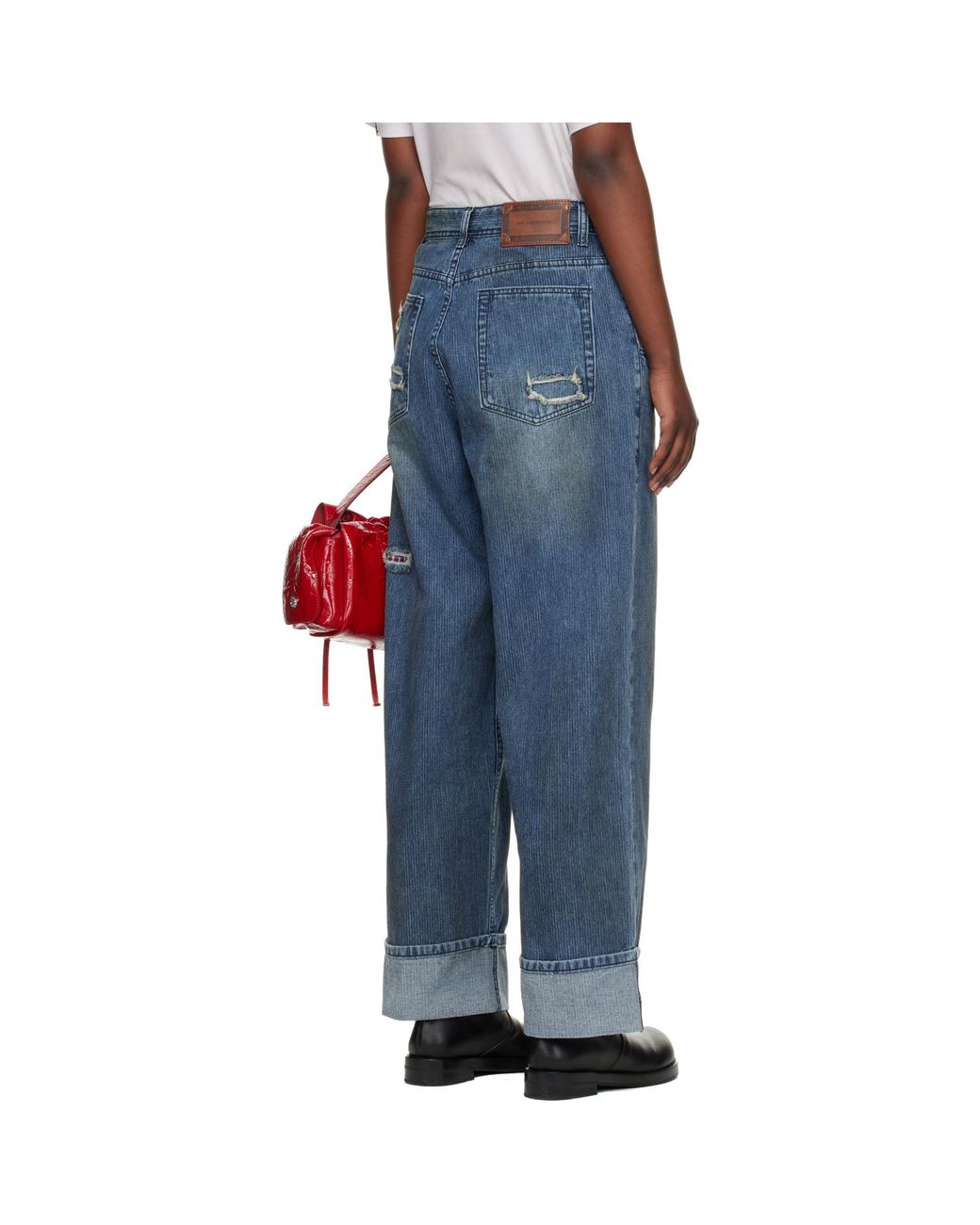 ANDERSSON BELL Blue Oil Washed Rolled Up Jeans