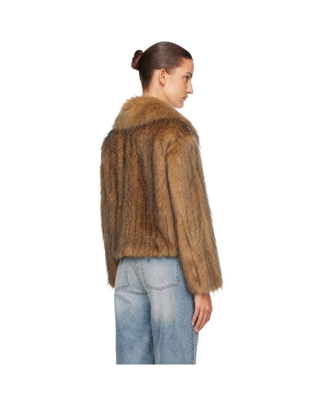 Boss Brown Short Faux-Fur Jacket