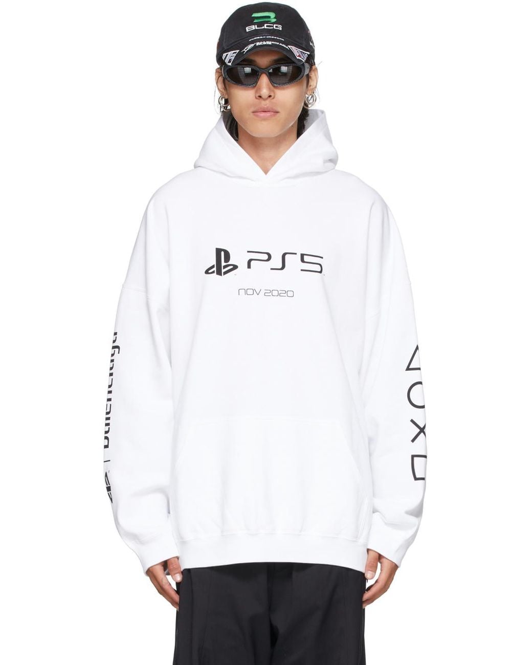 Balenciaga Cotton White Sony Playstation Edition Boxy Hoodie For Men Lyst