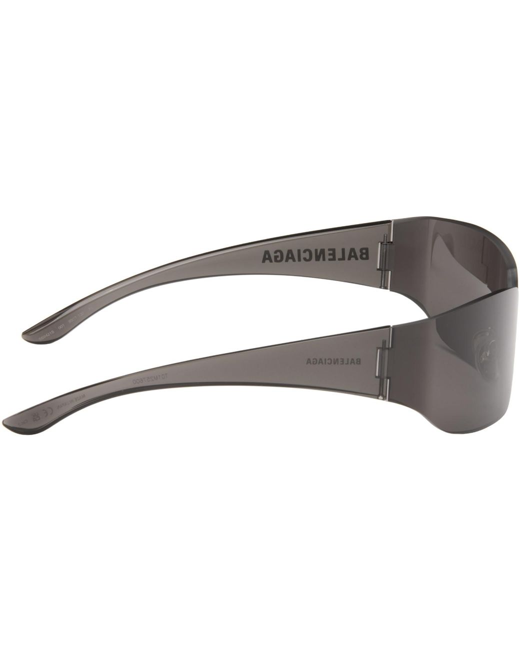 Balenciaga Black Mono Square Sunglasses