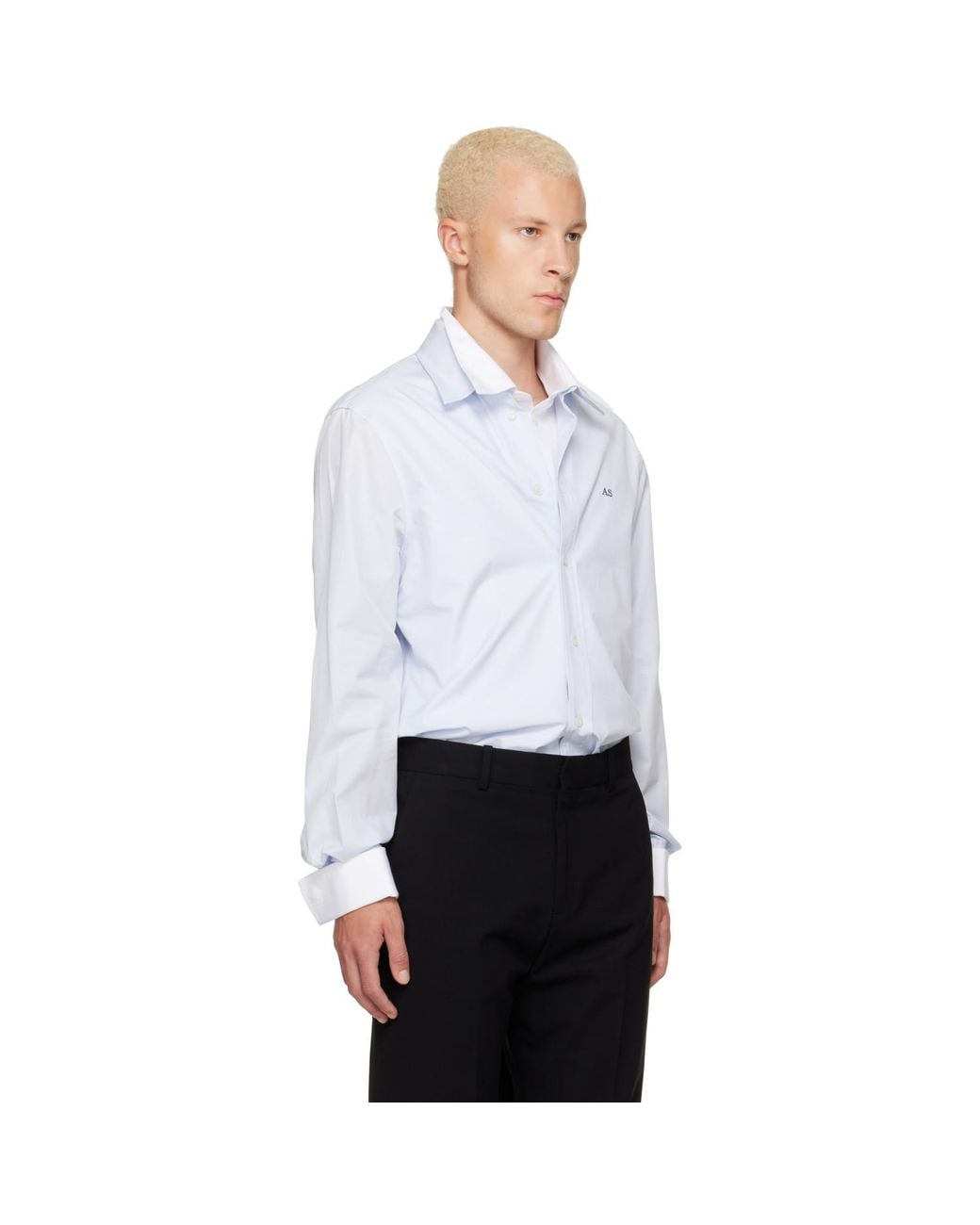 Acne White Layered Poplin Button-Up Shirt for men