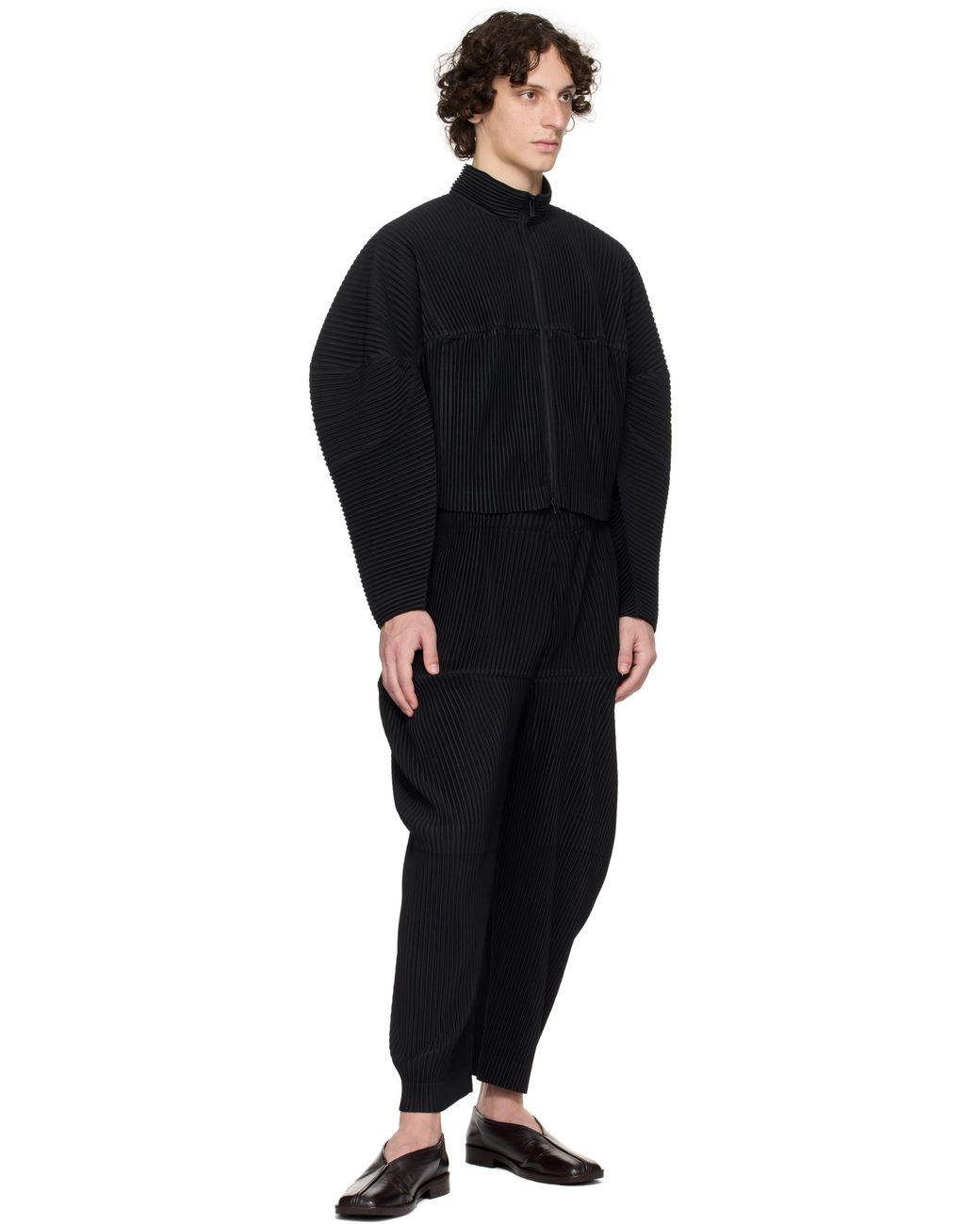 Homme Plissé Issey Miyake Kinetic Sculpture Trousers in Black for