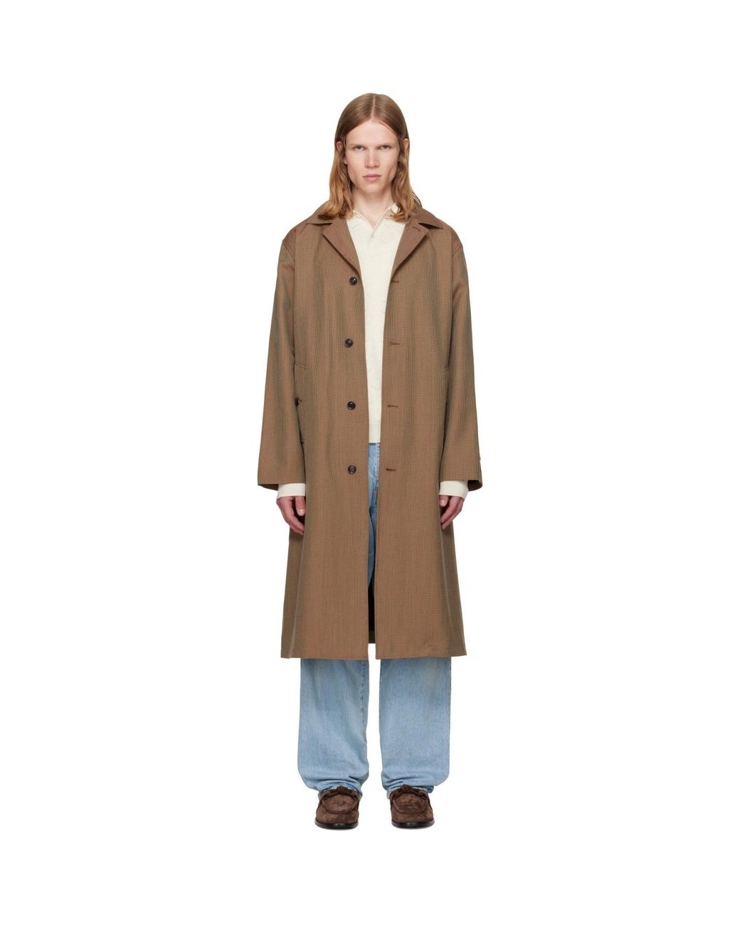 vowels Natural Spit Raglan Coat for men