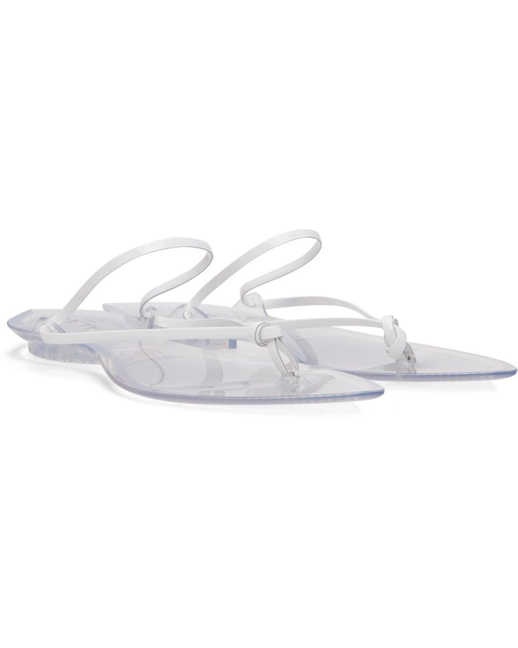 Alaïa White Invisible Thong Sandals