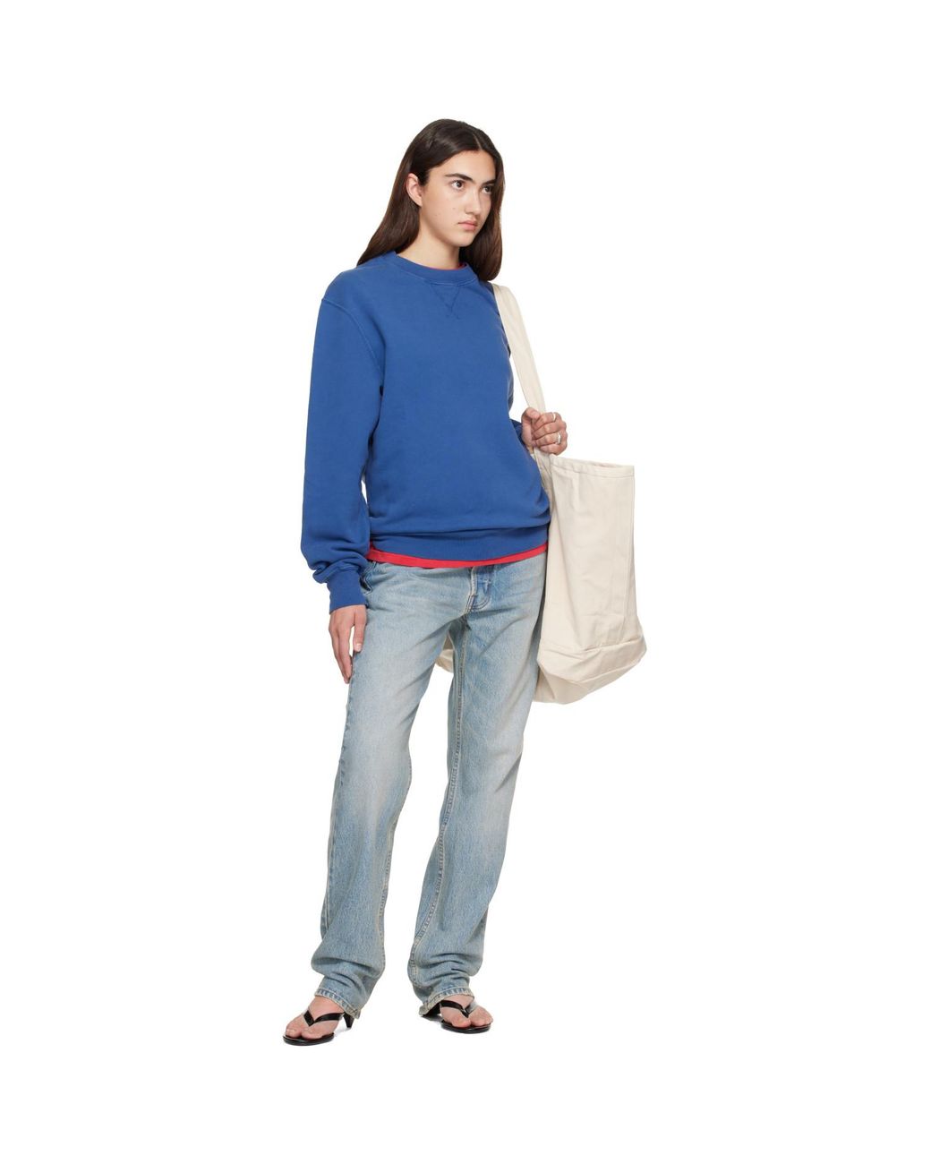Hanover Blue Sunwashed Staple Crewneck Sweatshirt