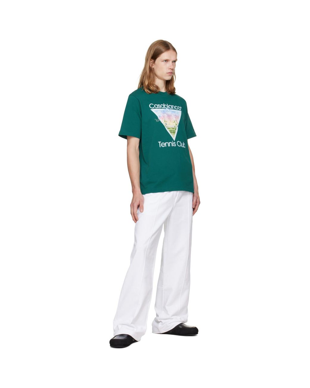 Casablanca Green Tennis Club Icon Short Sleeve T‑Shirt for men