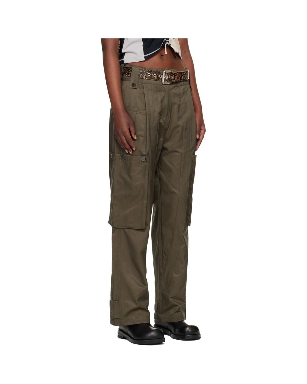 ANDERSSON BELL Black Khaki Utility Cargo Pants