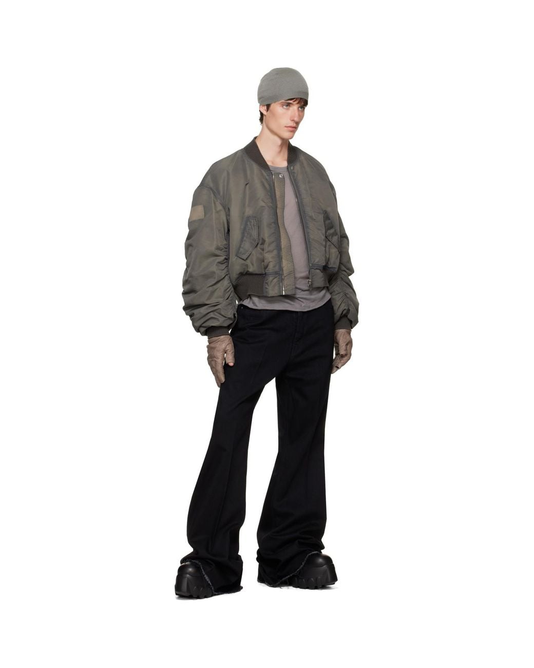 Rick Owens Gray Tower Secchia Flight Jacket for men