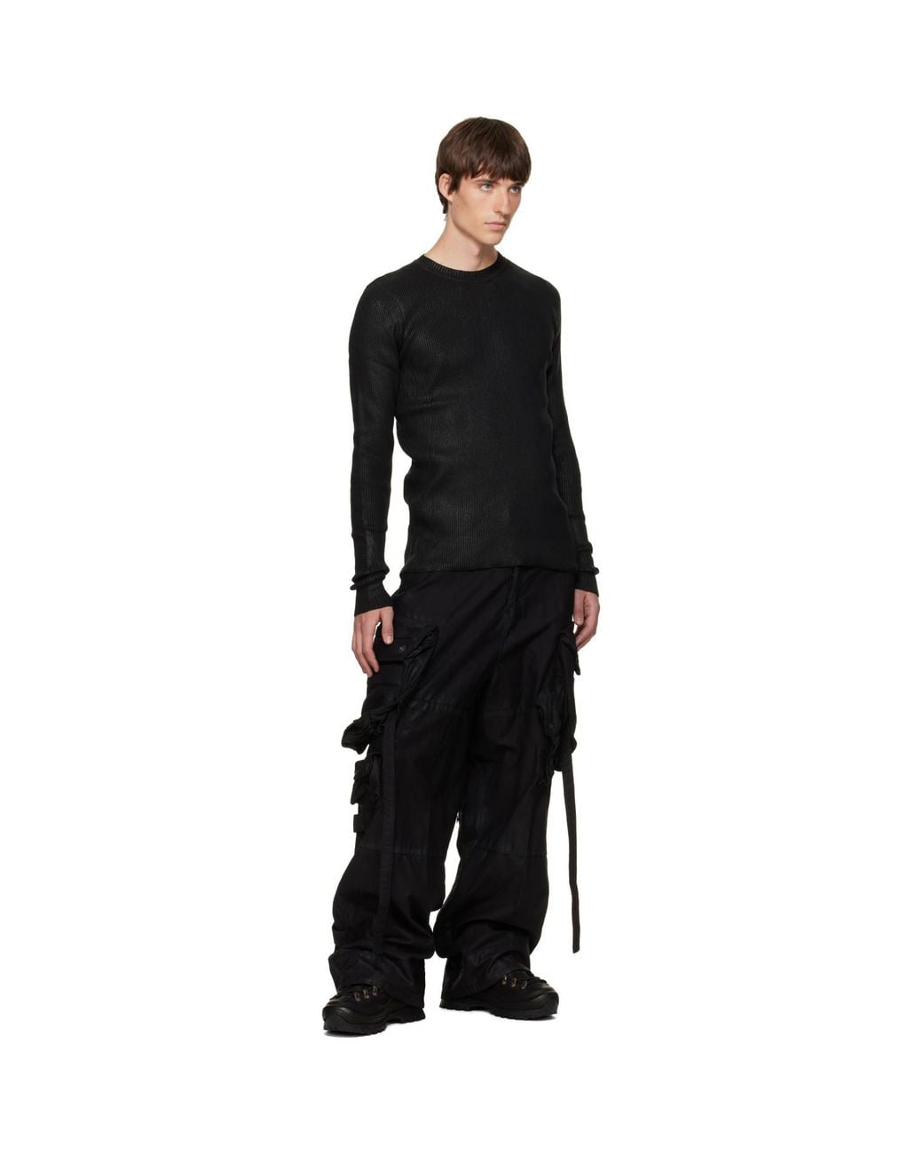 Julius Black Gas Mask Pants for men