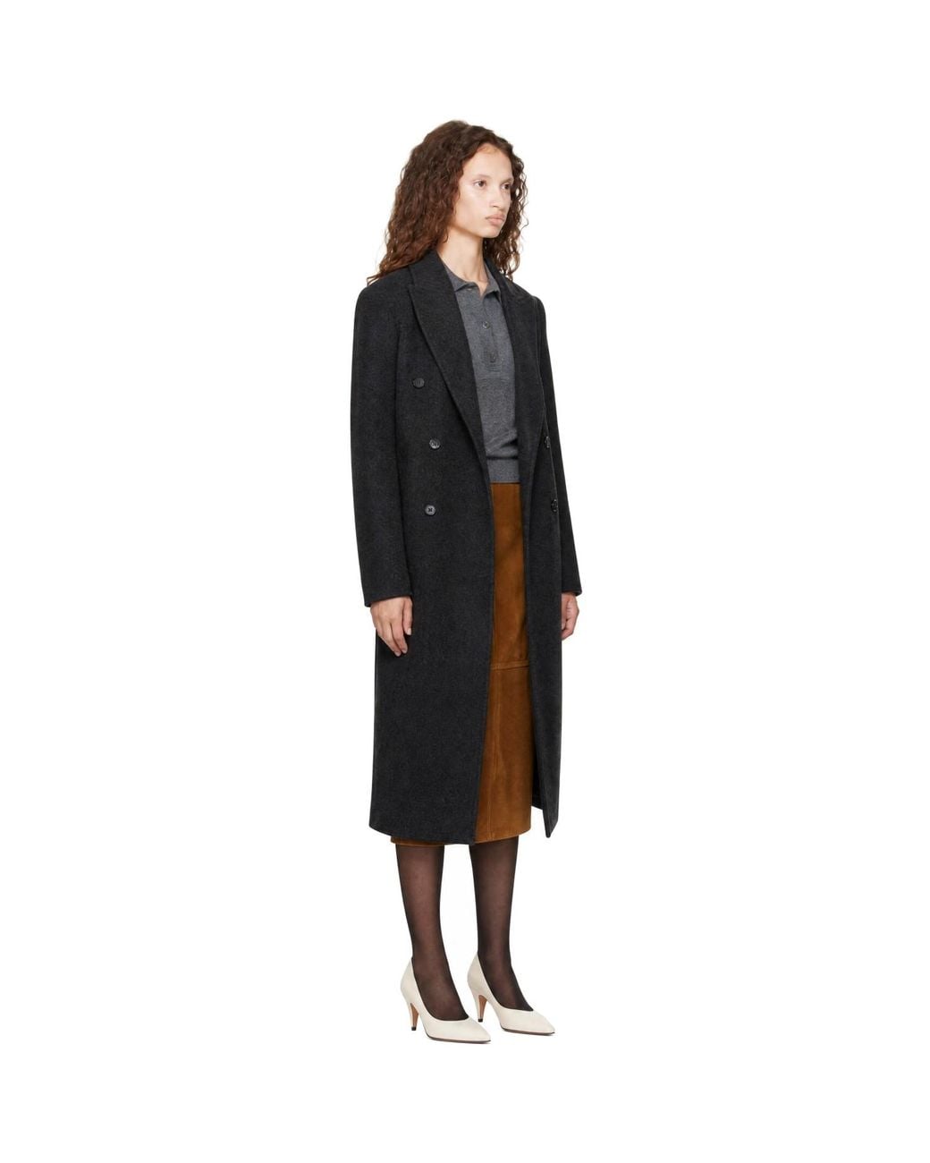 Loulou de Saison Black Rosco Double Breasted Long Coat