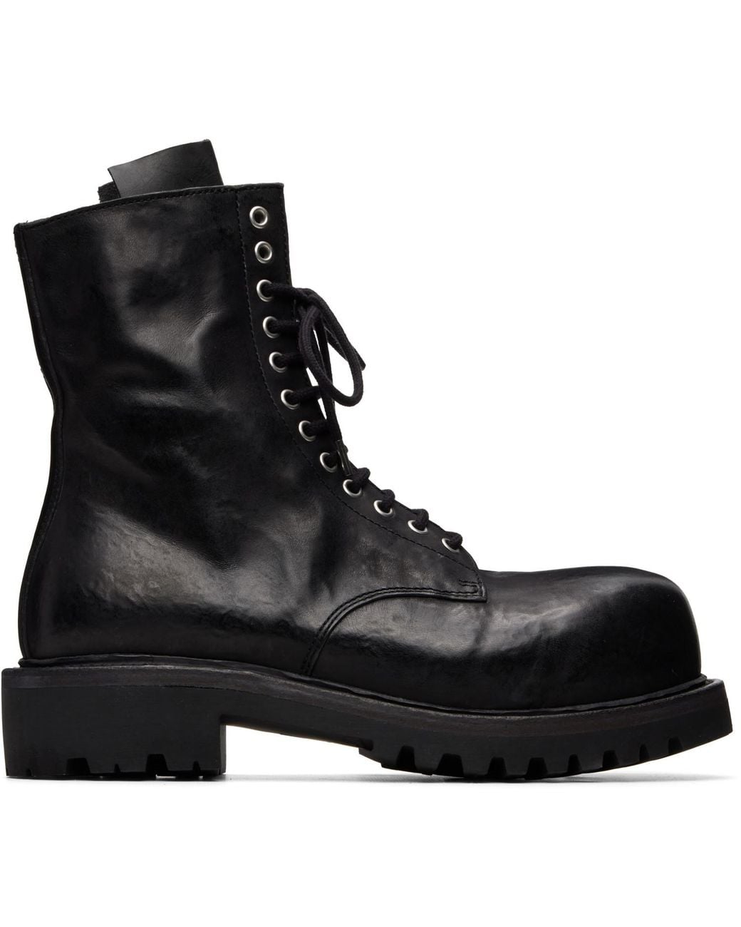 A Diciannoveventitre Black Reverse Prisma Combat Boots for men