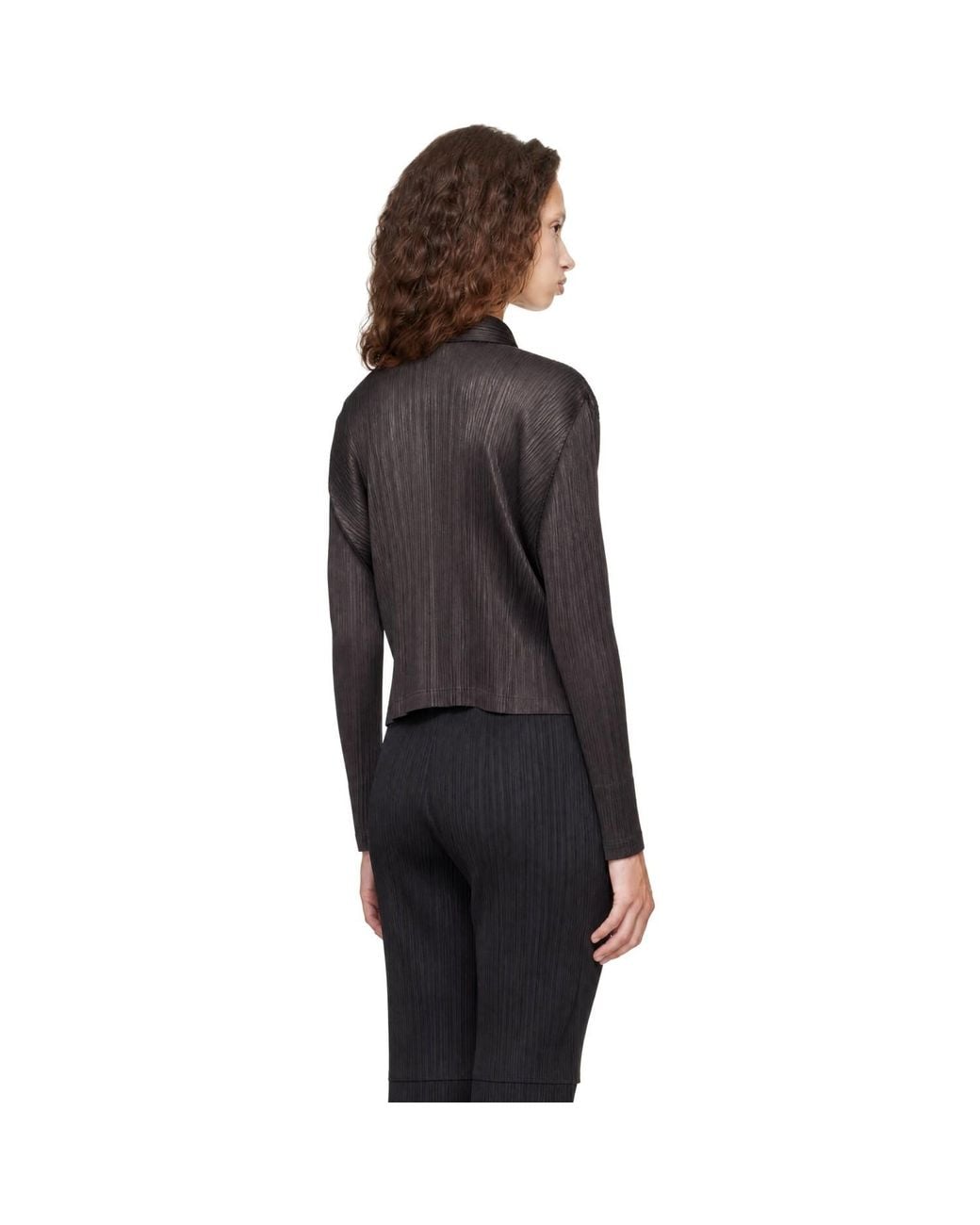 Pleats Please Issey Miyake Black Monthly Colors August Cardigan