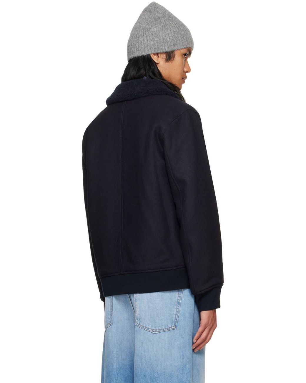 メンズ A.P.C. ネイビー New Ben ボンバージャケット ブラック | Lyst