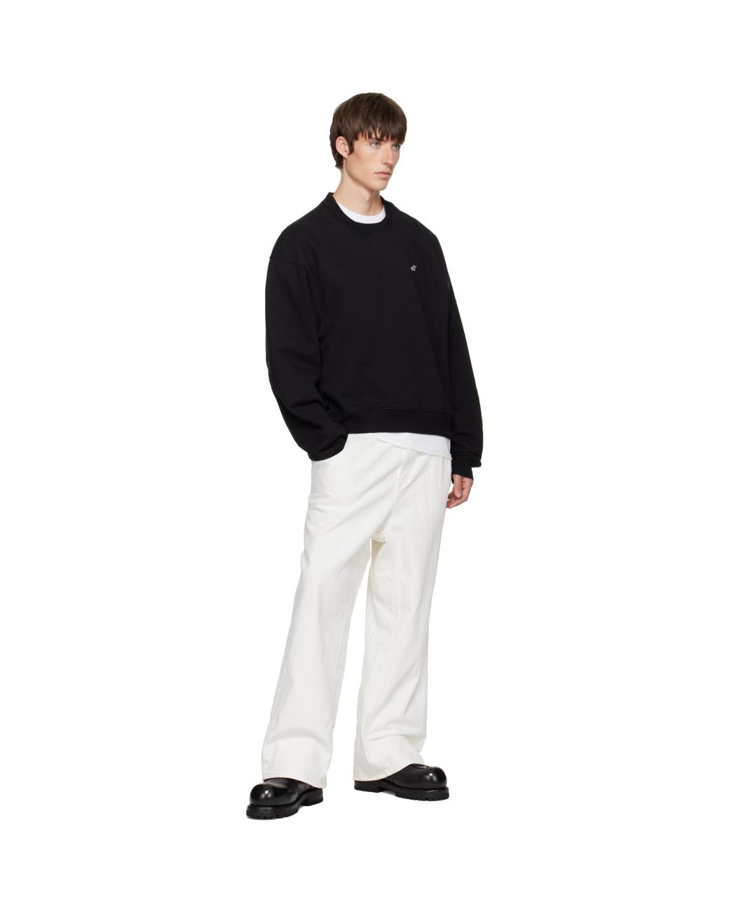 HYACYN Black Embroidery Sweatshirt for men
