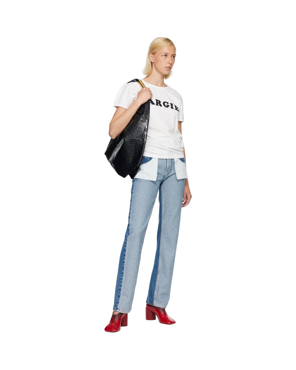 MM6 by Maison Margiela Black Oversized New Triangle Tote