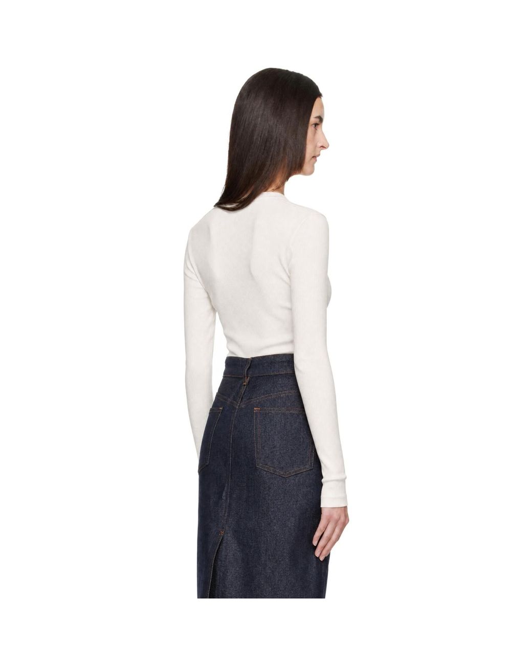Maison Kitsuné White Off- Baby Fox Ribbed Cardigan