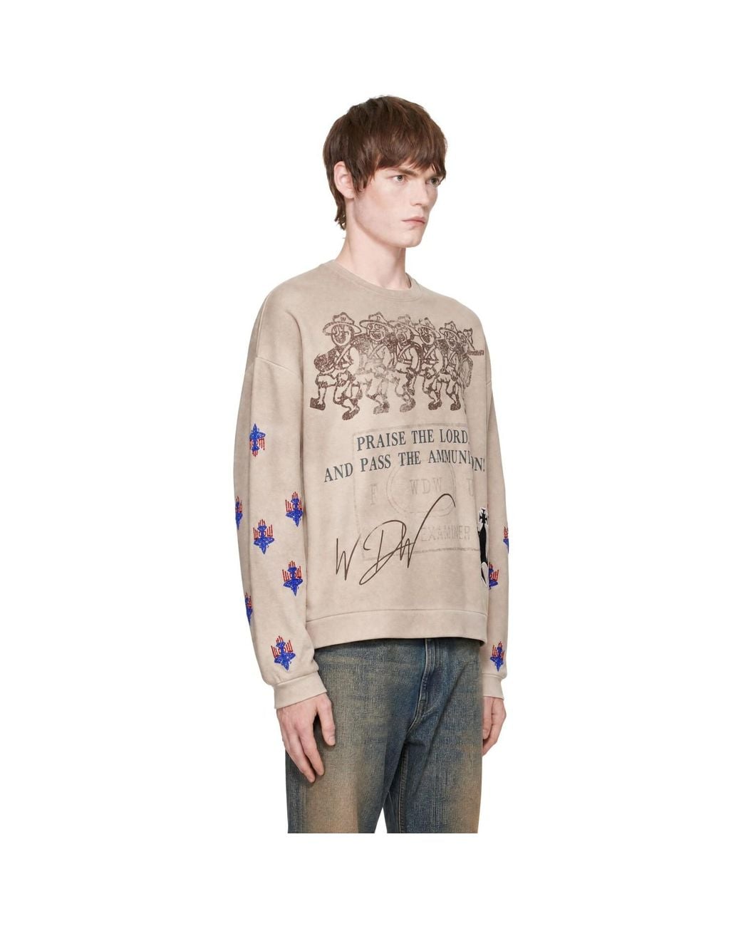 Who Decides War Natural Off- Ammunition Crewneck Sweatshirt for men