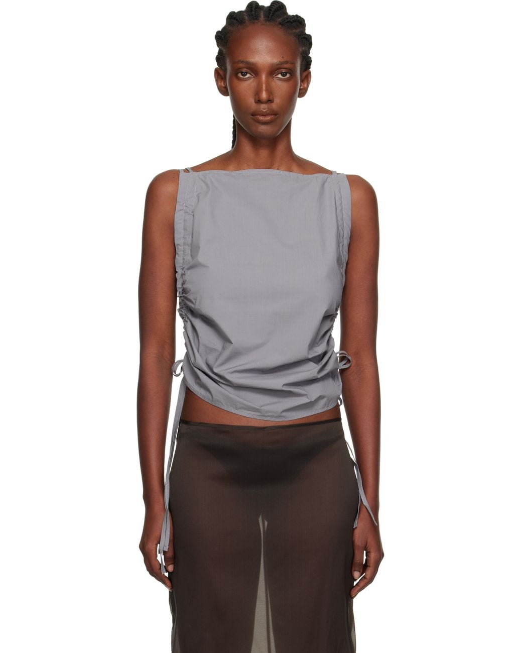 Baserange Pictorial Strap Top in Black | Lyst